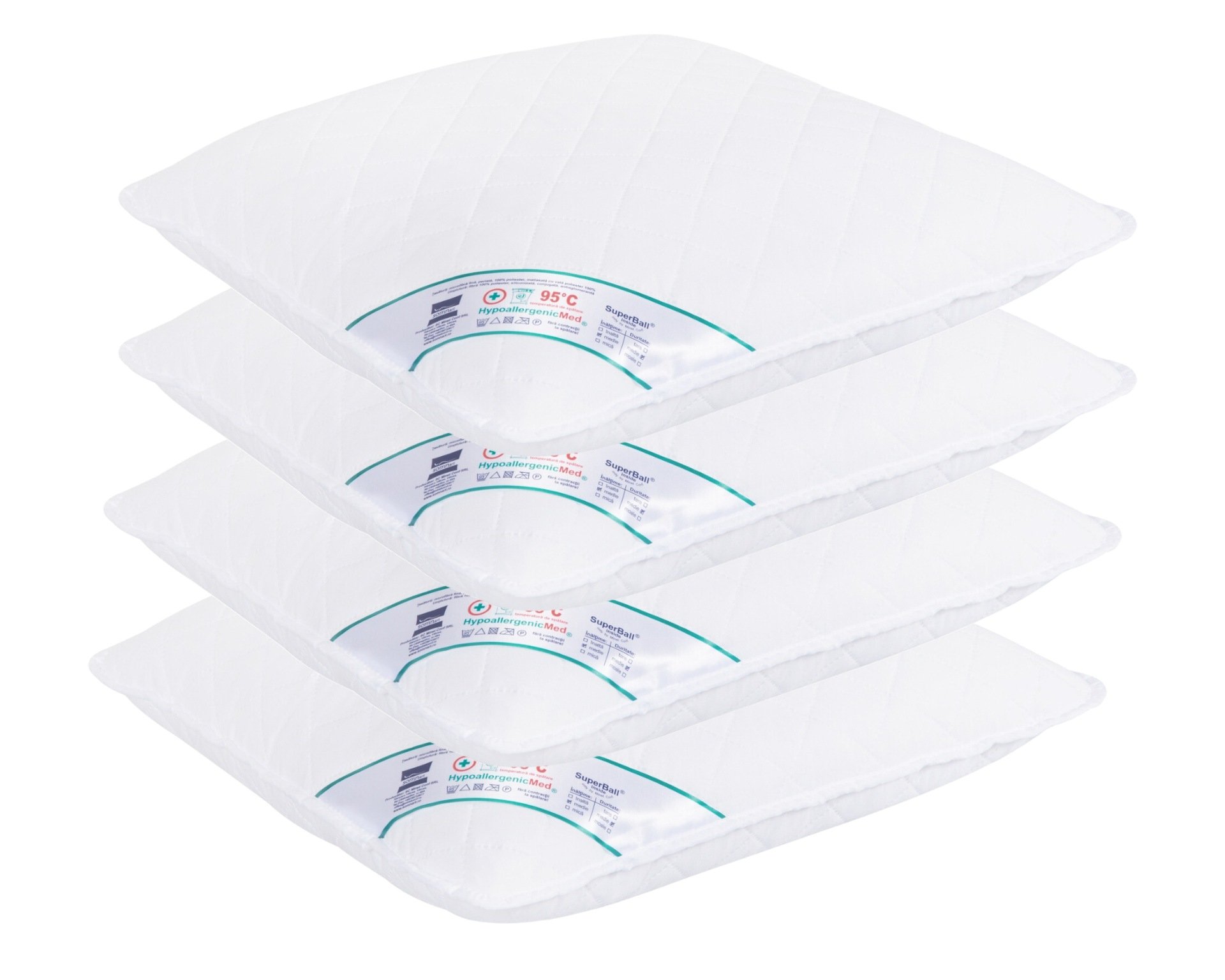 Set 4 perne matlasate microfibra HypoallergenicMed Somnart, lavabile la 95°C, 70 X 70 Set 4 perne matlasate microfibra HypoallergenicMed Somnart, lavabile la 95°C, 70 X 70