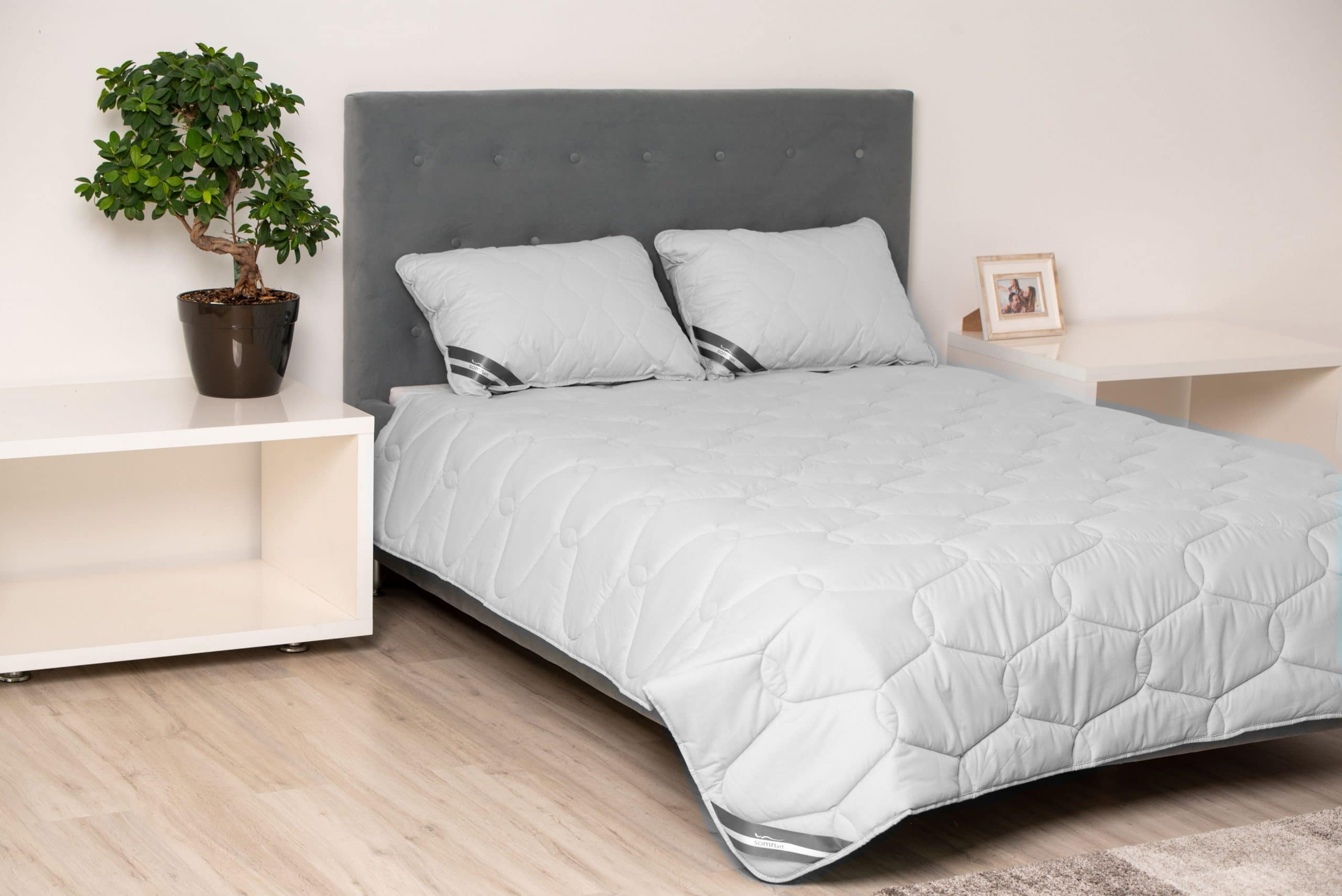 Pilota bumbac Somnart Bella 180x200cm, umplutura 200 g/mp, de vara, gri Pilota bumbac Somnart Bella 180x200cm, umplutura 200 g/mp, de vara, gri