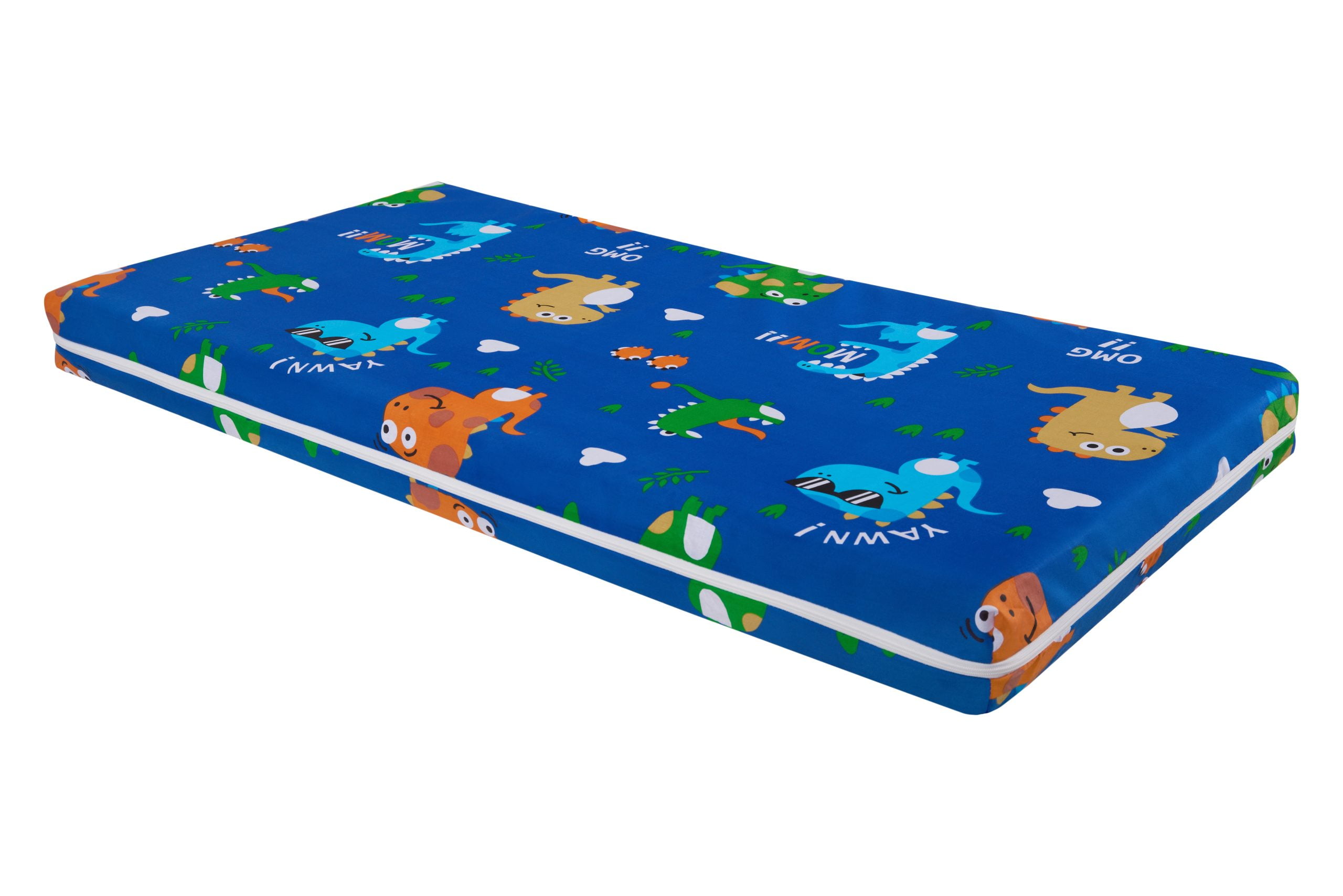 Saltea cu memorie Somnart Memory 60x120, înălțime 10 cm, pentru bebeluși și copii, husă impermeabilă, fermitate medie, model dinozauri Saltea cu memorie Somnart Memory 60x120, înălțime 10 cm, pentru bebeluși și copii, husă impermeabilă, fermitate medie, model dinozauri