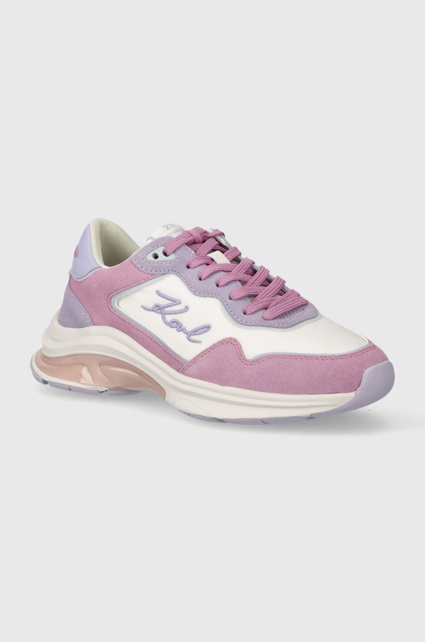 Karl Lagerfeld sneakers din piele intoarsă LUX FINESSE culoarea violet, KL63114 Karl Lagerfeld sneakers din piele intoarsă LUX FINESSE culoarea violet, KL63114