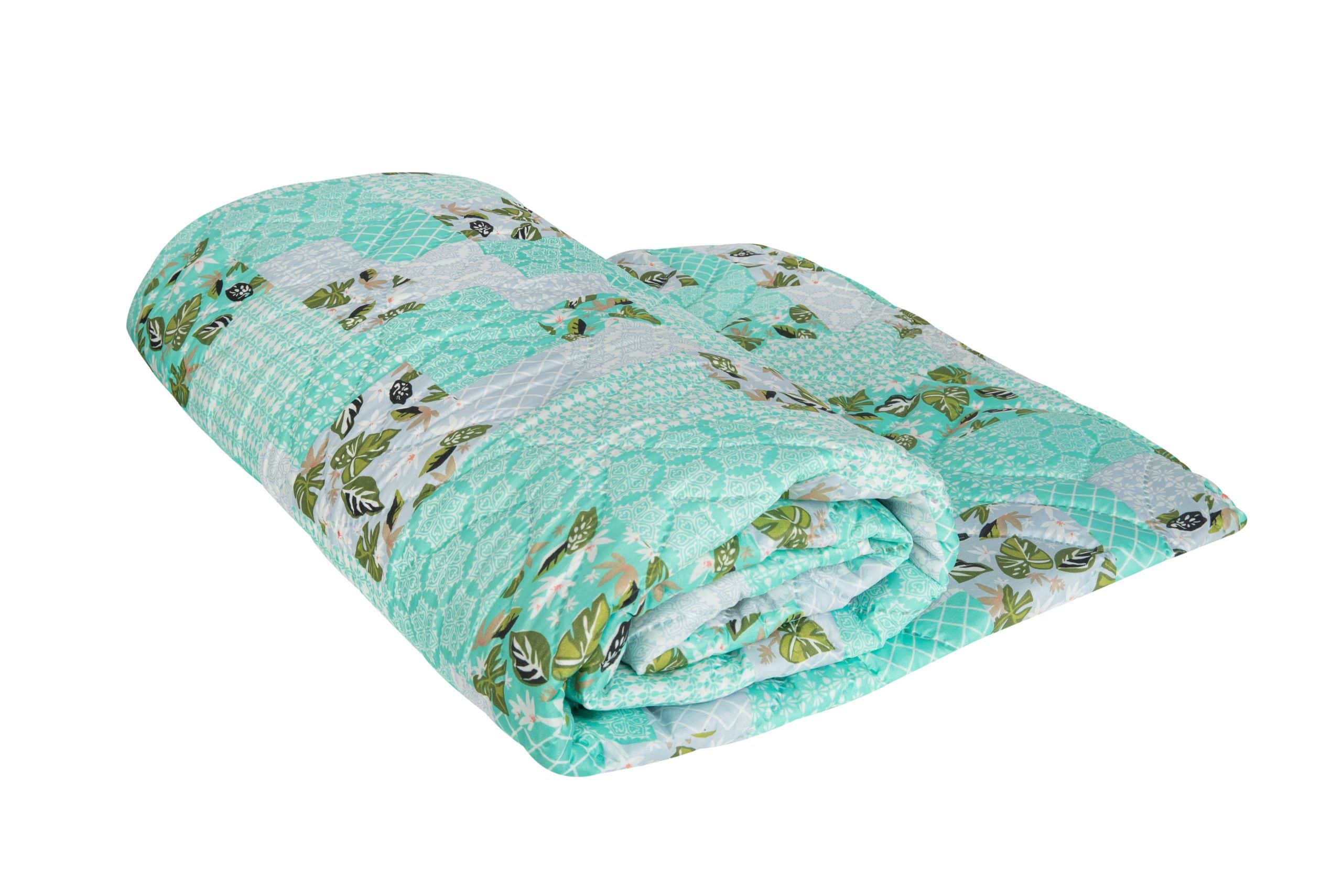 Pilota matlasata Ultrasleep Green Flowers Somnart, 200x220 cm, 250 g, microfibra, lavabila la 40°C Pilota matlasata Ultrasleep Green Flowers Somnart, 200x220 cm, 250 g, microfibra, lavabila la 40°C