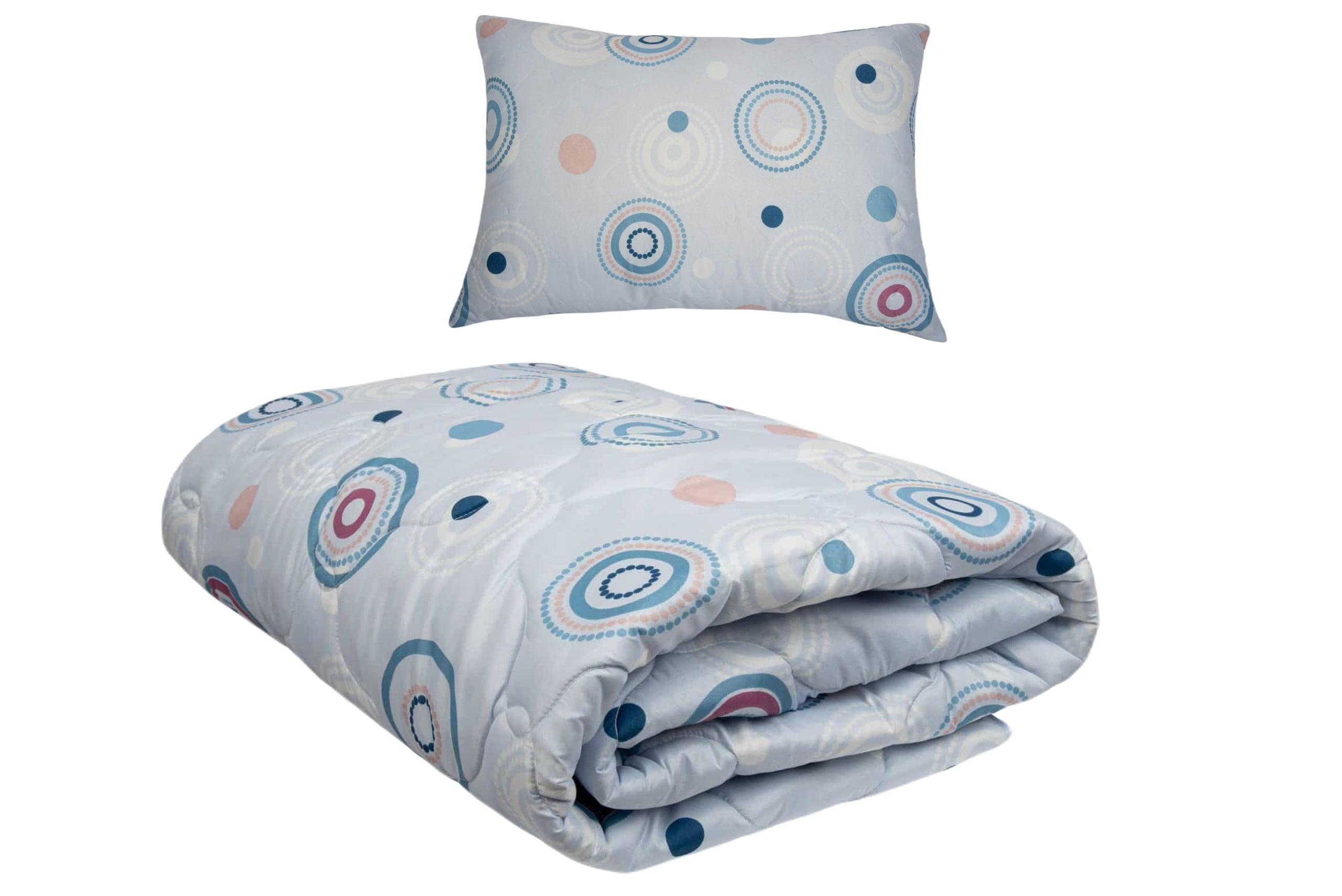 Set pilota primavara/vara si 1 perna Viseo Circles SomnART, microfibra, 150 g/mp, 150x200 cm + 50x70 cm Set pilota primavara/vara si 1 perna Viseo Circles SomnART, microfibra, 150 g/mp, 150x200 cm + 50x70 cm