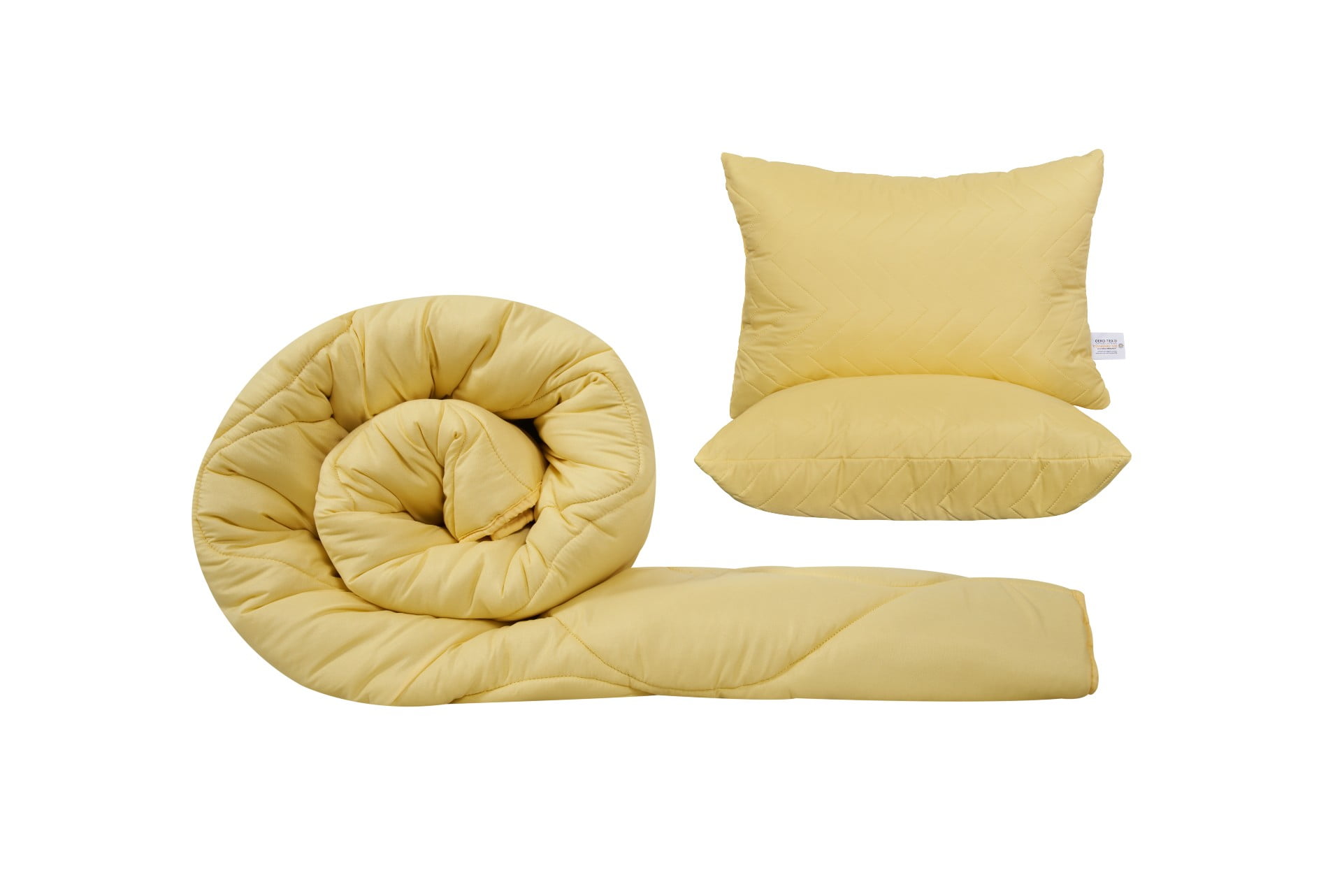Set SomnART gama Coral, Pilota 200x220 cm si 2 perne 50x70 cm Galben Set SomnART gama Coral, Pilota 200x220 cm si 2 perne 50x70 cm Galben