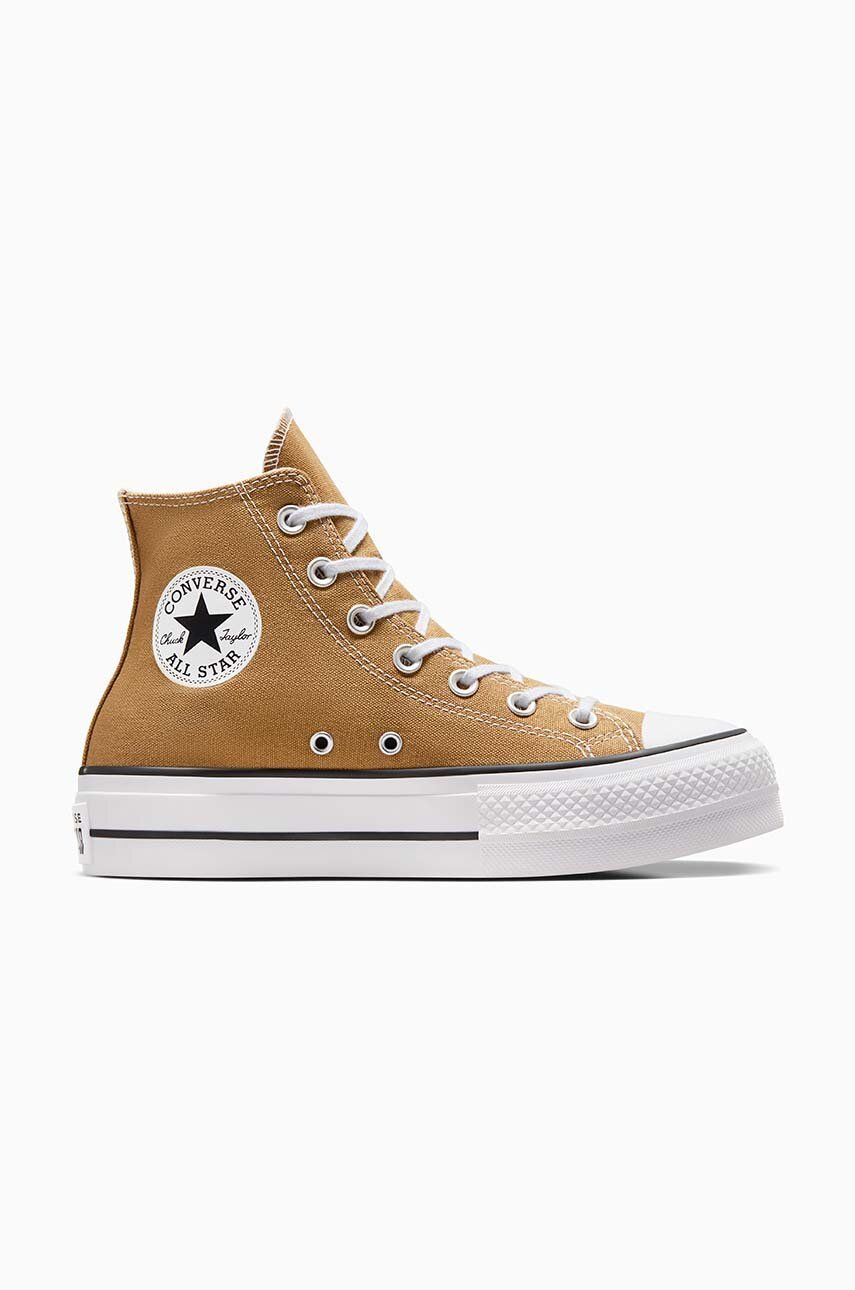 Converse tenisi Chuck Taylor All Star Lift femei, culoarea bej, A07210C Converse tenisi Chuck Taylor All Star Lift femei, culoarea bej, A07210C