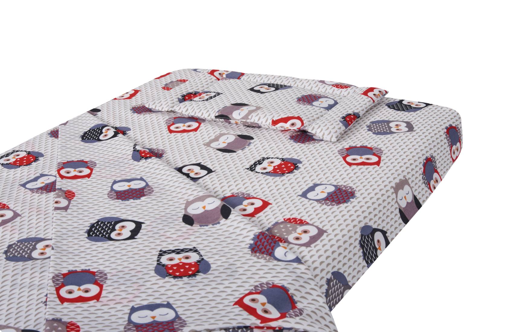 Lenjerie patut bebe, SomnART, cearceaf pat 60x120x10 cu elastic, cearceaf pilota 80x110, perna joasa 20x35, Bufnite Mici Lenjerie patut bebe, SomnART, cearceaf pat 60x120x10 cu elastic, cearceaf pilota 80x110, perna joasa 20x35, Bufnite Mici