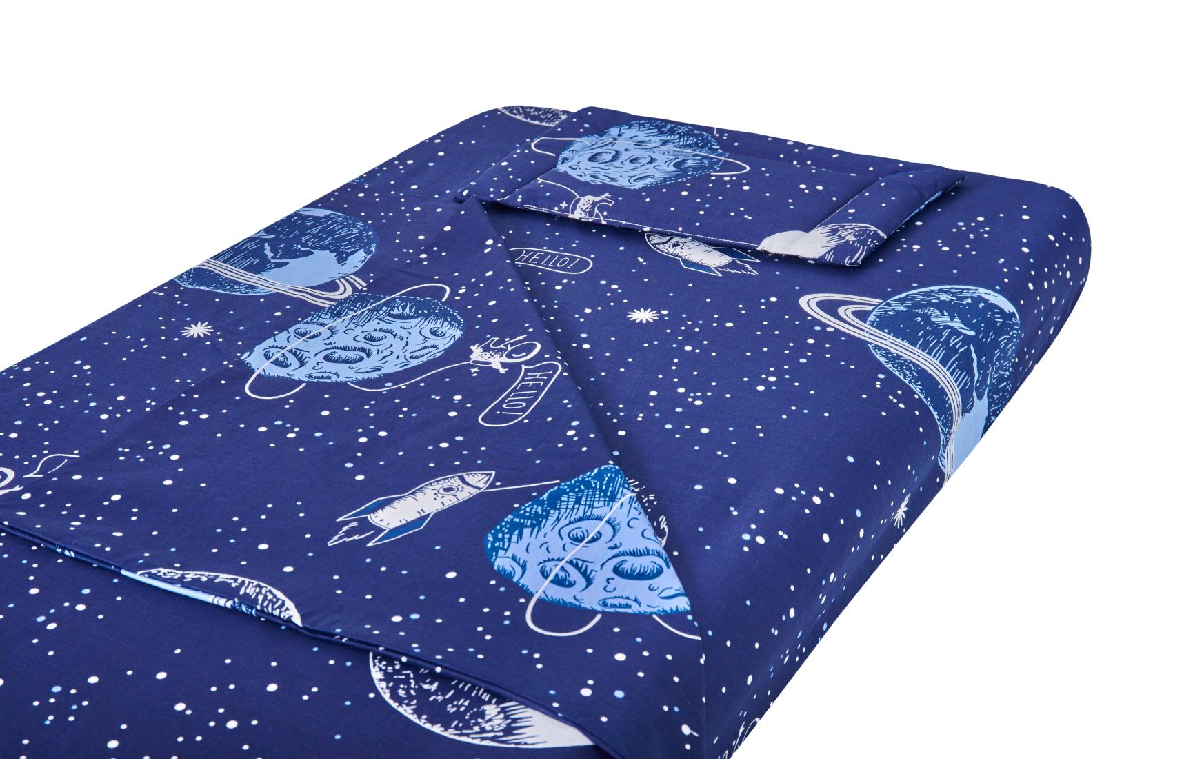 Lenjerie patut bebe, SomnART, cearceaf pat 60x120x10 cu elastic, cearceaf pilota 80x110, perna joasa 20x35, Comete Cosmos Lenjerie patut bebe, SomnART, cearceaf pat 60x120x10 cu elastic, cearceaf pilota 80x110, perna joasa 20x35, Comete Cosmos