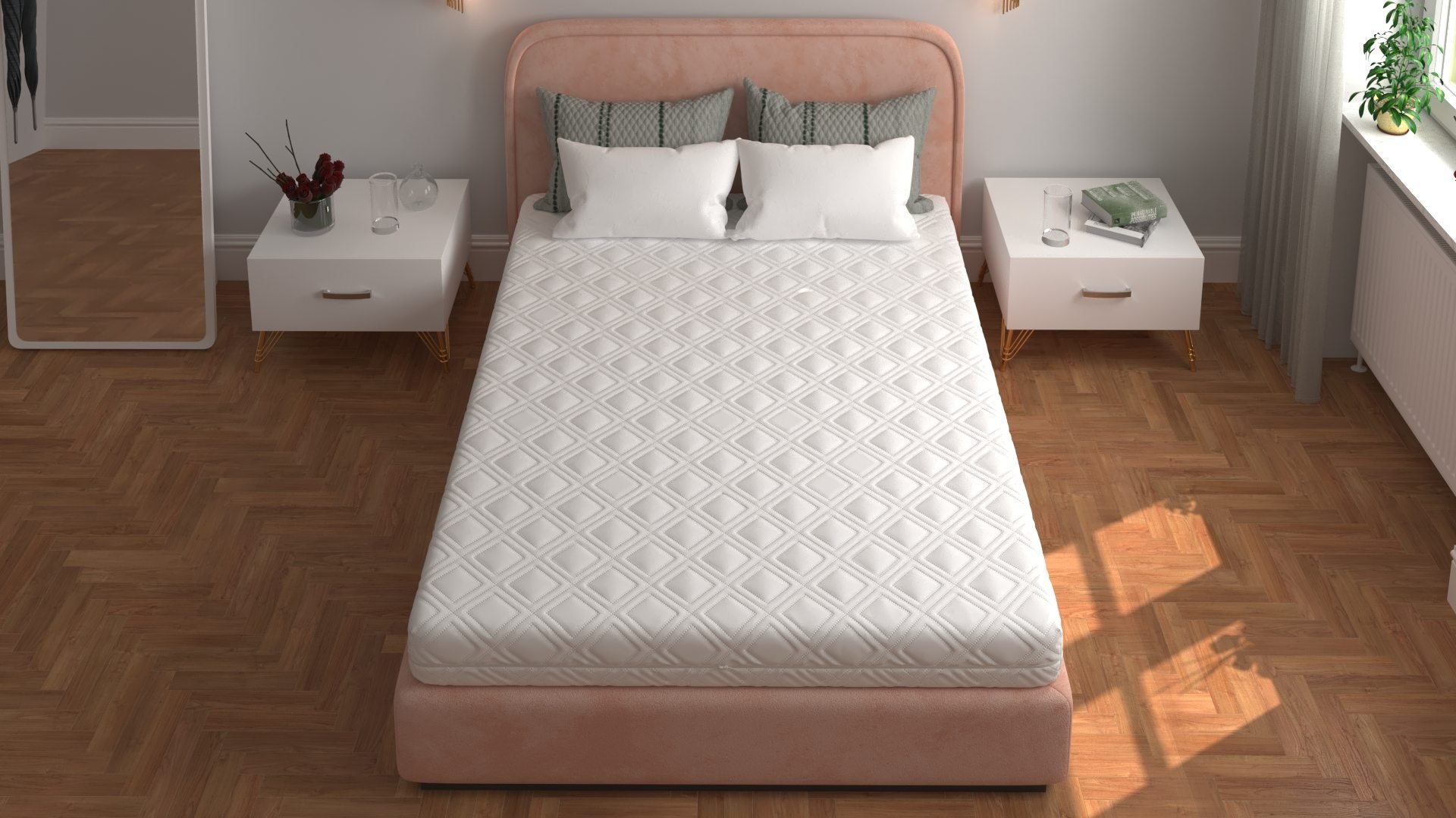 Saltea cu spumă poliuretanică SOMNART 160x200, înălțime 20 cm, ortopedică, husă detașabilă cu fermoar, rulată, fermitate medie Saltea cu spumă poliuretanică SOMNART 160x200, înălțime 20 cm, ortopedică, husă detașabilă cu fermoar, rulată, fermitate medie
