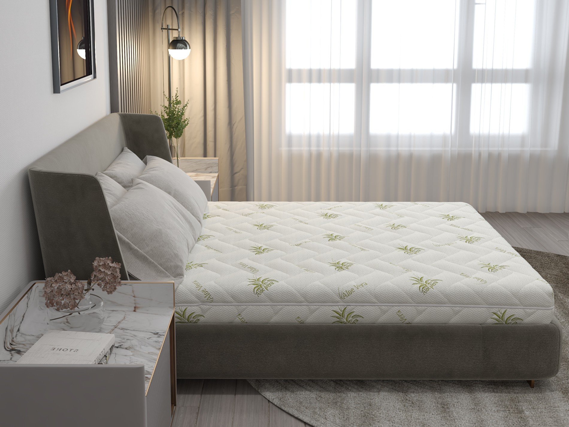 Saltea cu spumă poliuretanică Somnexpert 160x200, înălțime 17 cm, ortopedică, husă bumbac Aloe Vera detașabilă și lavabilă, rulată, fermitate medie Saltea cu spumă poliuretanică Somnexpert 160x200, înălțime 17 cm, ortopedică, husă bumbac Aloe Vera detașabilă și lavabilă, rulată, fermitate medie