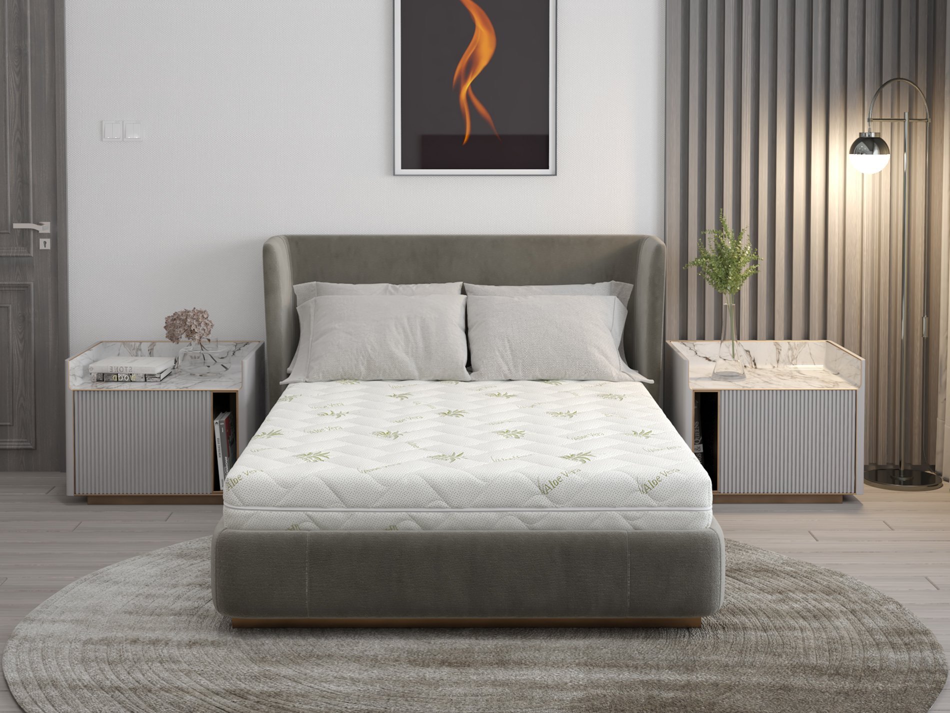 Saltea cu spumă poliuretanică Confort 4Family Aloe Vera 180x190 Somnart, înălțime 14 cm, husă lavabilă și detașabilă cu fermoar, fermitate medie Saltea cu spumă poliuretanică Confort 4Family Aloe Vera 180x190 Somnart, înălțime 14 cm, husă lavabilă și detașabilă cu fermoar, fermitate medie