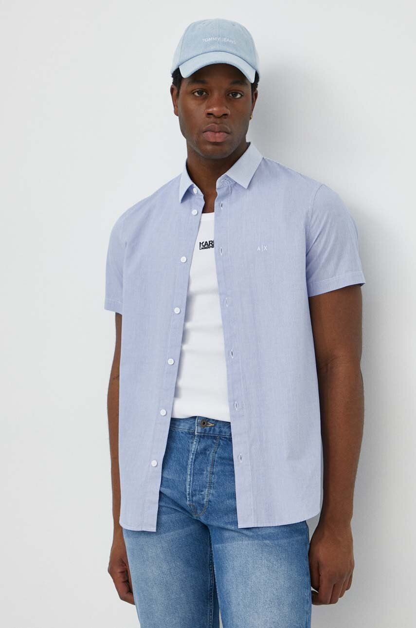 Armani Exchange camasa din bumbac barbati, cu guler clasic, regular Armani Exchange camasa din bumbac barbati, cu guler clasic, regular
