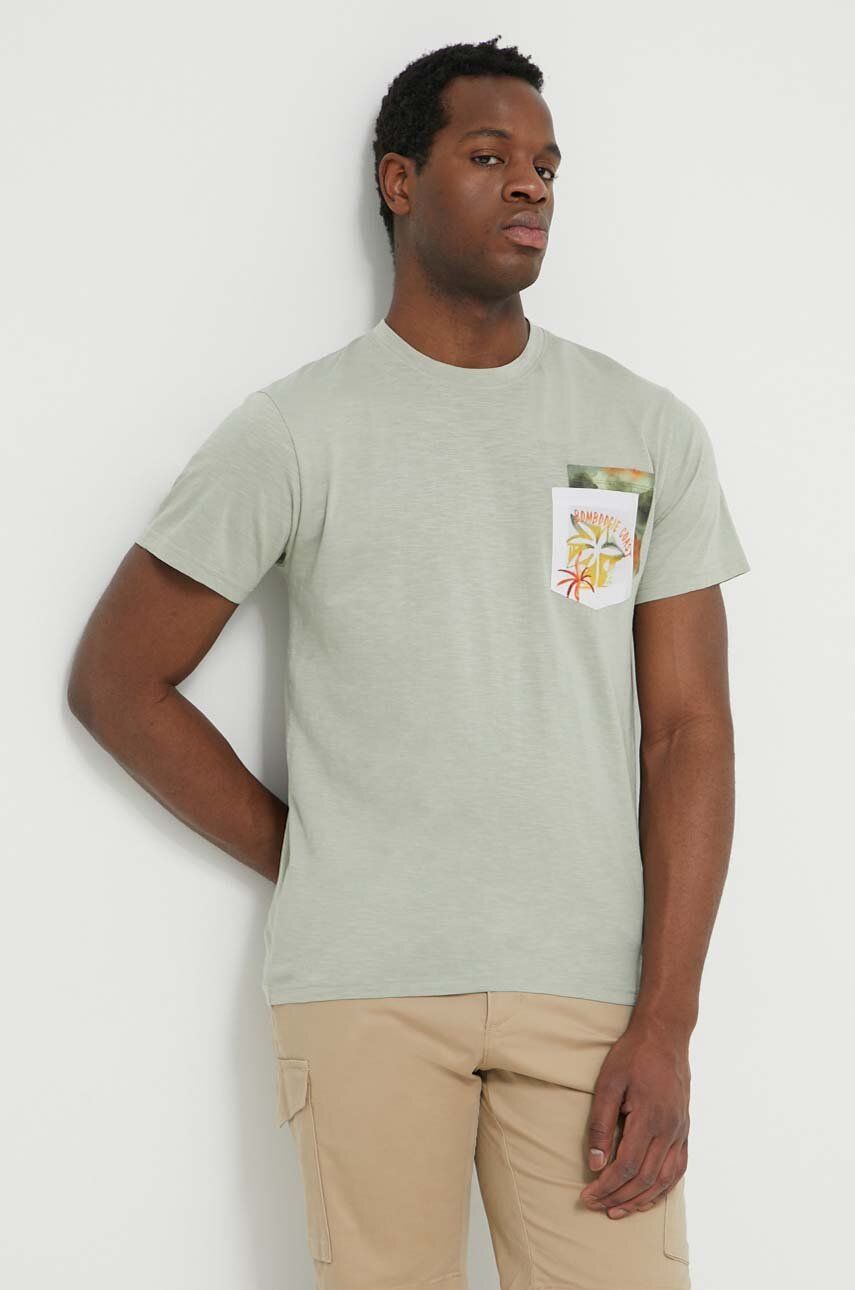 Bomboogie tricou din bumbac barbati, culoarea verde, cu imprimeu Bomboogie tricou din bumbac barbati, culoarea verde, cu imprimeu