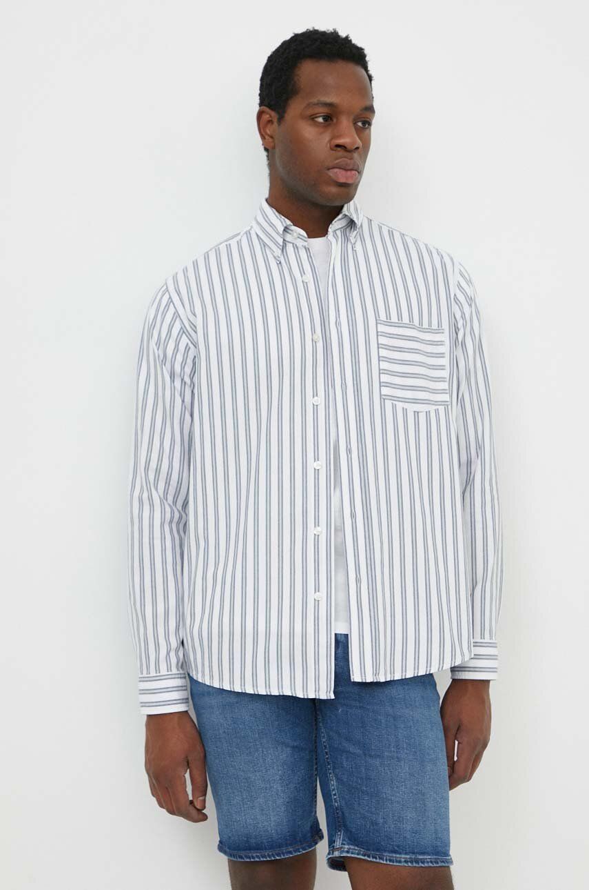 BOSS Orange cămașă din bumbac bărbați, culoarea alb, cu guler button-down, regular 50514101 BOSS Orange cămașă din bumbac bărbați, culoarea alb, cu guler button-down, regular 50514101
