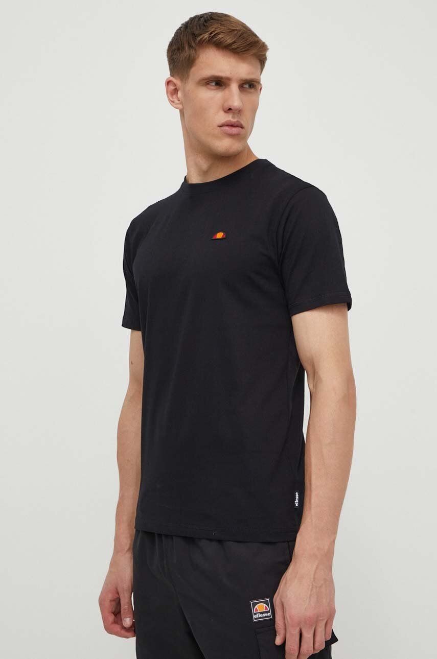 Ellesse tricou din bumbac Cassica T-Shirt barbati, culoarea negru, neted, SHR20276 Ellesse tricou din bumbac Cassica T-Shirt barbati, culoarea negru, neted, SHR20276