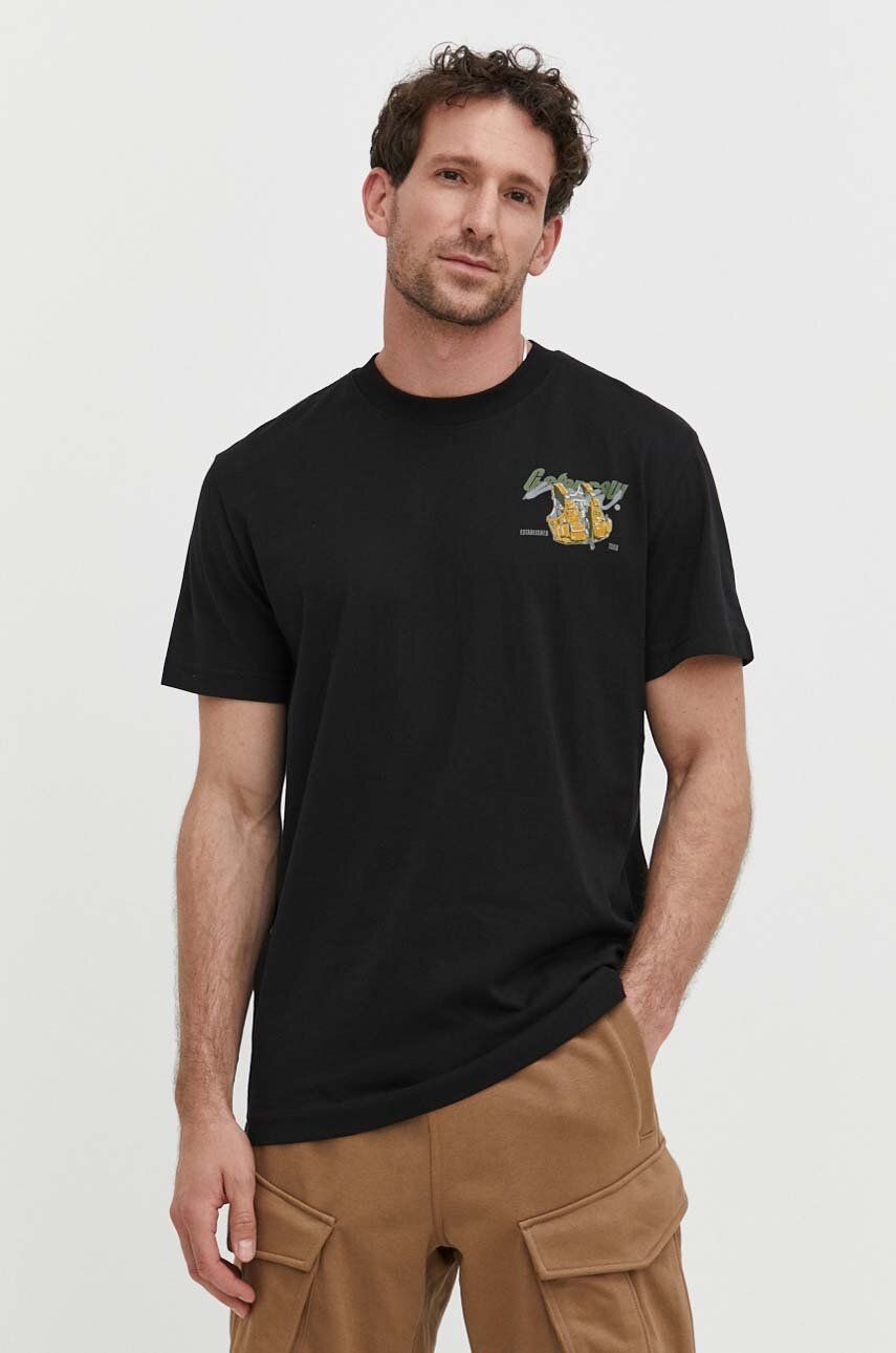 G-Star Raw tricou din bumbac barbati, culoarea negru, cu imprimeu G-Star Raw tricou din bumbac barbati, culoarea negru, cu imprimeu