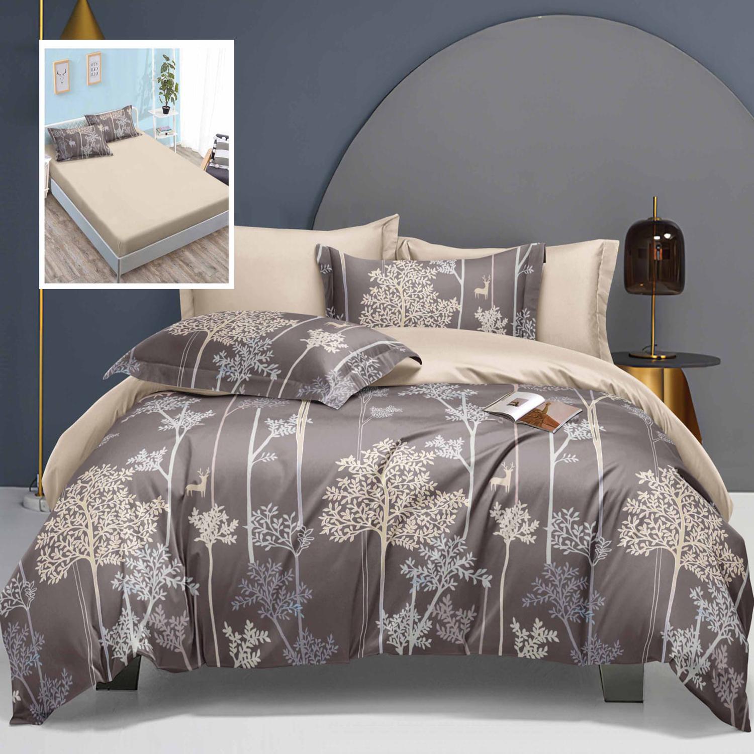 Lenjerie de pat Policotton, 6 piese, cearceaf de pat cu elastic, cearceaf pilota 230x200, 2 fete de perne 50x70, 2 fete de perne 70x70, LEH18 Lenjerie de pat Policotton, 6 piese, cearceaf de pat cu elastic, cearceaf pilota 230x200, 2 fete de perne 50x70, 2 fete de perne 70x70, LEH18