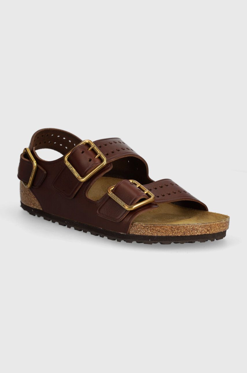 Birkenstock sandale de piele Milano Bold Gap culoarea maro, 1023595 Birkenstock sandale de piele Milano Bold Gap culoarea maro, 1023595