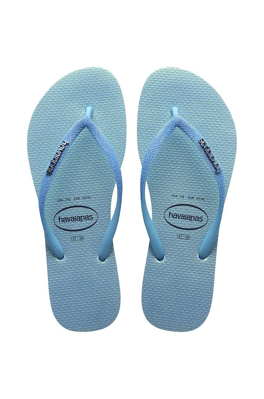 Havaianas slapi SLIM GLITTER IRIDESCENT femei, cu toc plat, 4148922.1056 Havaianas slapi SLIM GLITTER IRIDESCENT femei, cu toc plat, 4148922.1056