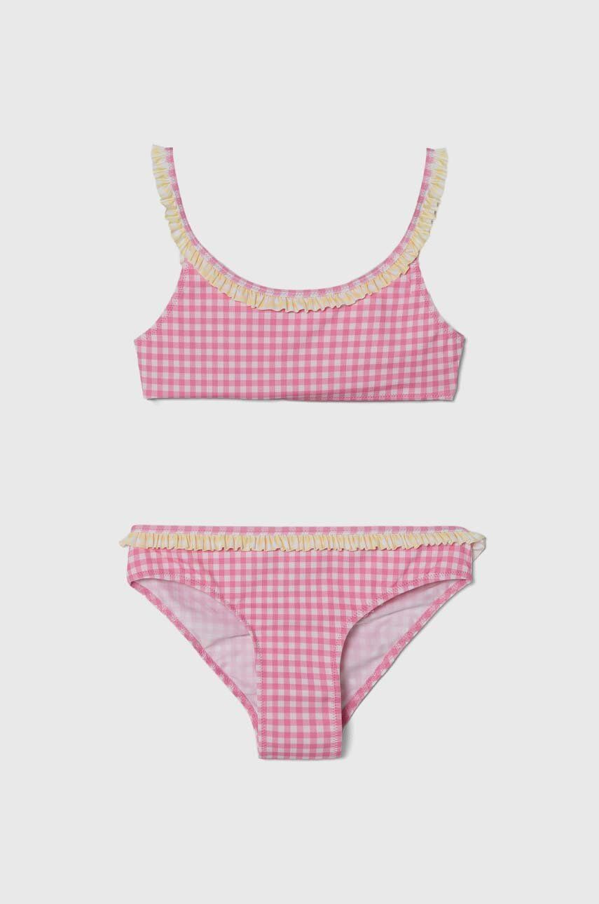 United Colors of Benetton costum de baie pentru copii din două piese culoarea roz United Colors of Benetton costum de baie pentru copii din două piese culoarea roz