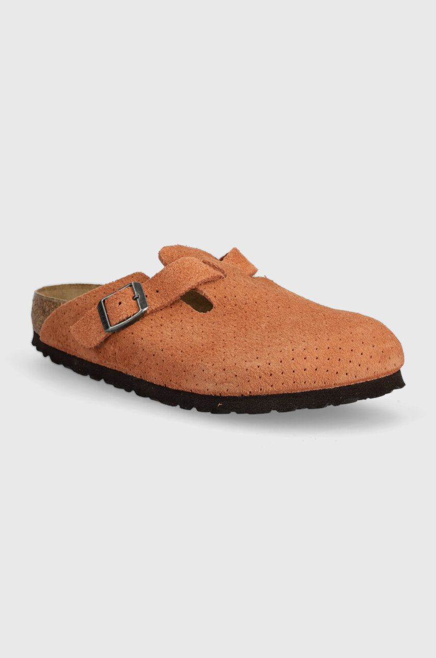 Birkenstock papuci din piele Boston femei, culoarea portocaliu, 1027118 Birkenstock papuci din piele Boston femei, culoarea portocaliu, 1027118