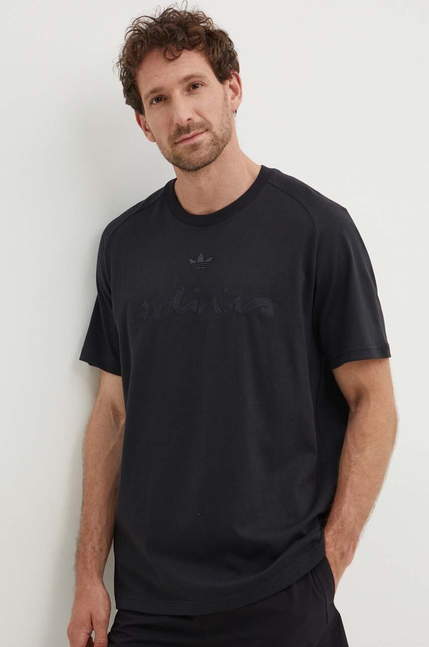 adidas Originals tricou din bumbac barbati, culoarea negru, cu imprimeu, IT7473 adidas Originals tricou din bumbac barbati, culoarea negru, cu imprimeu, IT7473