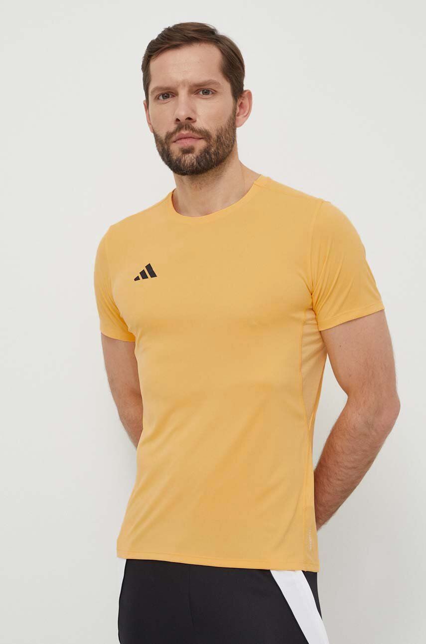 adidas Performance tricou de alergare Adizero culoarea galben, neted, IR7126 adidas Performance tricou de alergare Adizero culoarea galben, neted, IR7126
