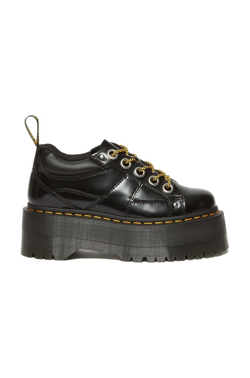 Dr. Martens pantofi de piele 5i Quad Max femei, culoarea negru, cu platforma, DM31423001 Dr. Martens pantofi de piele 5i Quad Max femei, culoarea negru, cu platforma, DM31423001