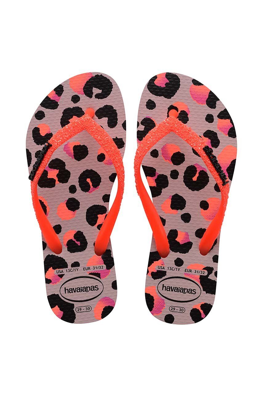 Havaianas slapi copii KIDS SLIMLITTER TREN culoarea portocaliu Havaianas slapi copii KIDS SLIMLITTER TREN culoarea portocaliu