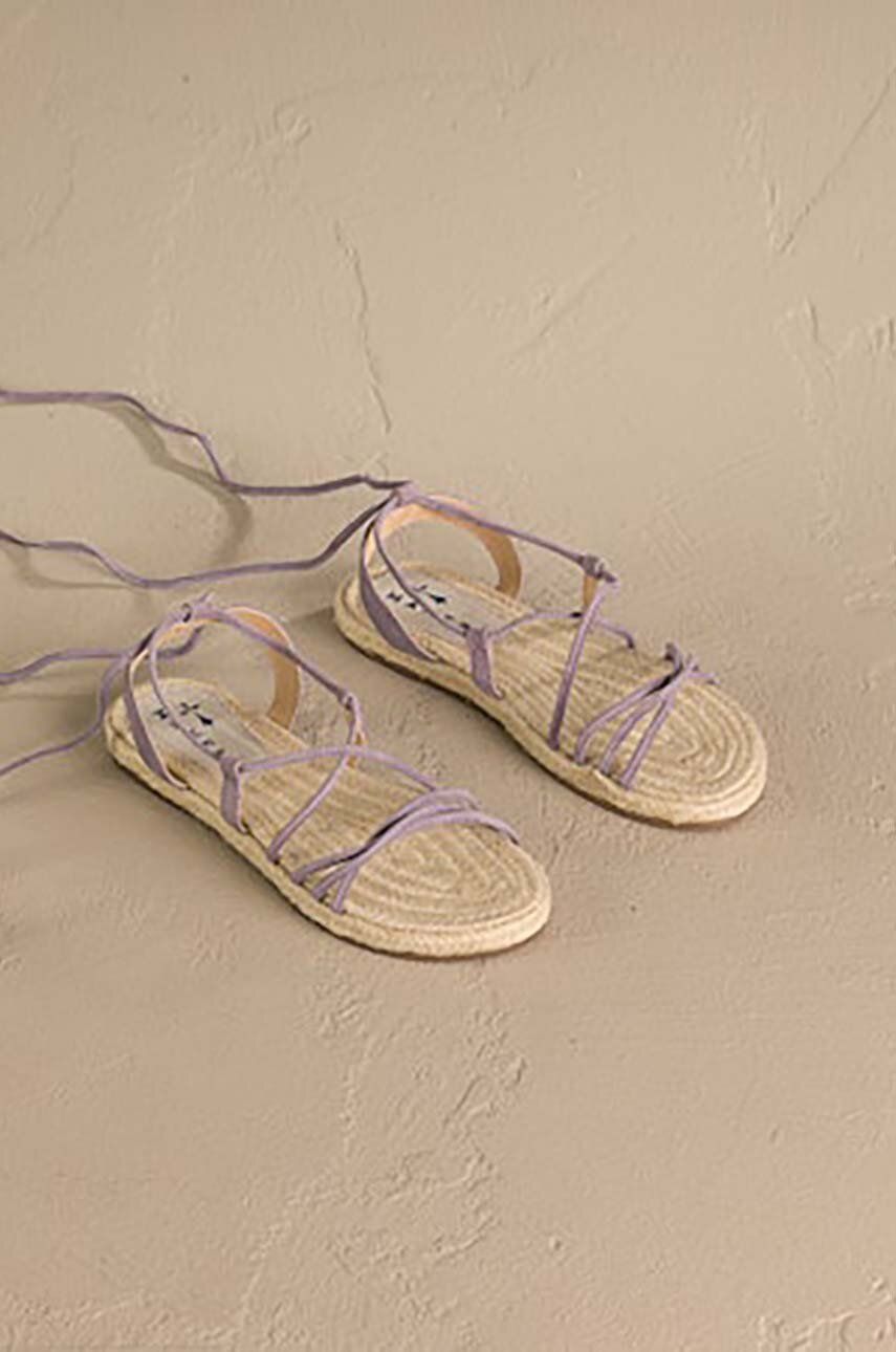 Manebi sandale din piele intoarsa Lace-Up Sandals femei, culoarea violet, P 7.4 Y0 Manebi sandale din piele intoarsa Lace-Up Sandals femei, culoarea violet, P 7.4 Y0