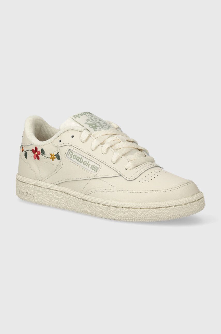 Reebok Classic sneakers din piele Club C 85 culoarea bej, 100202098 Reebok Classic sneakers din piele Club C 85 culoarea bej, 100202098