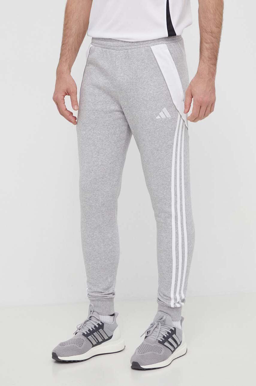 adidas Performance pantaloni de antrenament Tiro 24 culoarea gri, melanj, IS2153 adidas Performance pantaloni de antrenament Tiro 24 culoarea gri, melanj, IS2153