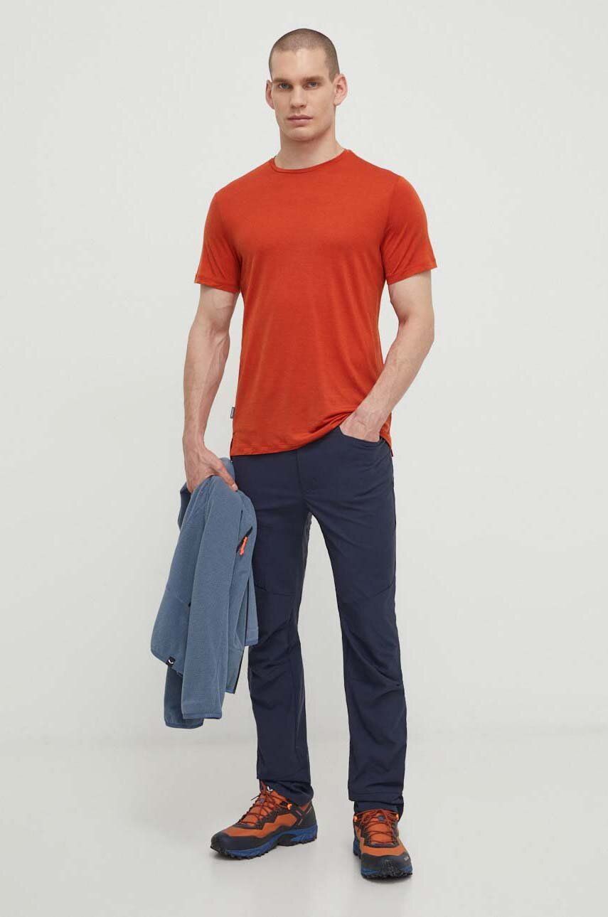 Icebreaker tricou sport 125 Cool-Lite Merino Blend Sphere III culoarea portocaliu, neted, IB0A56ZMA841 Icebreaker tricou sport 125 Cool-Lite Merino Blend Sphere III culoarea portocaliu, neted, IB0A56ZMA841