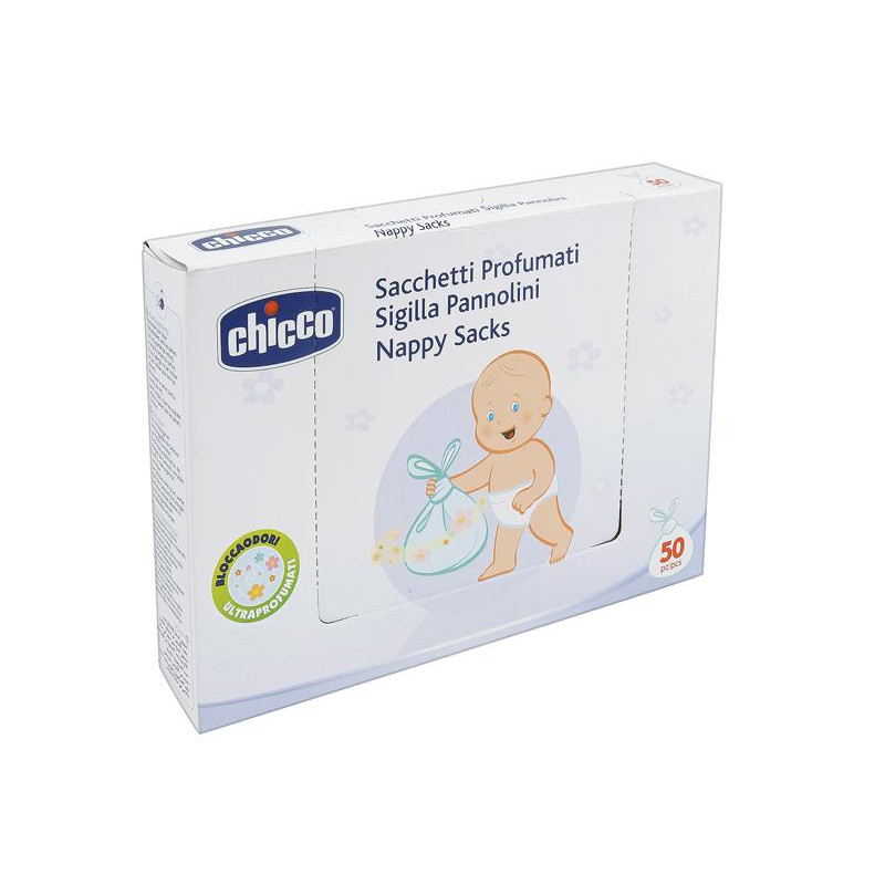 Pungi parfumate si sigilate Chicco pentru scutece folosite, 50buc, 0luni+ Pungi parfumate si sigilate Chicco pentru scutece folosite, 50buc, 0luni+
