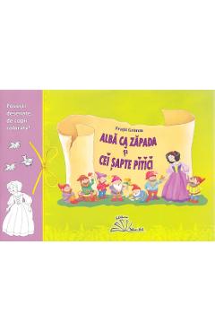Alba ca Zapada si cei sapte pitici - Povesti desenate, de copii colorate Alba ca Zapada si cei sapte pitici - Povesti desenate, de copii colorate