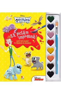 Disney. Prietenii catelusi. Sa pictam impreuna! Carte de colorat cu pensula si acuarele Disney. Prietenii catelusi. Sa pictam impreuna! Carte de colorat cu pensula si acuarele