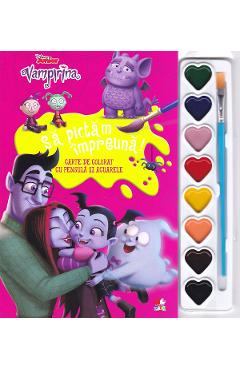 Disney. Vampirina. Sa pictam impreuna! Carte de colorat cu pensula si acuarele Disney. Vampirina. Sa pictam impreuna! Carte de colorat cu pensula si acuarele