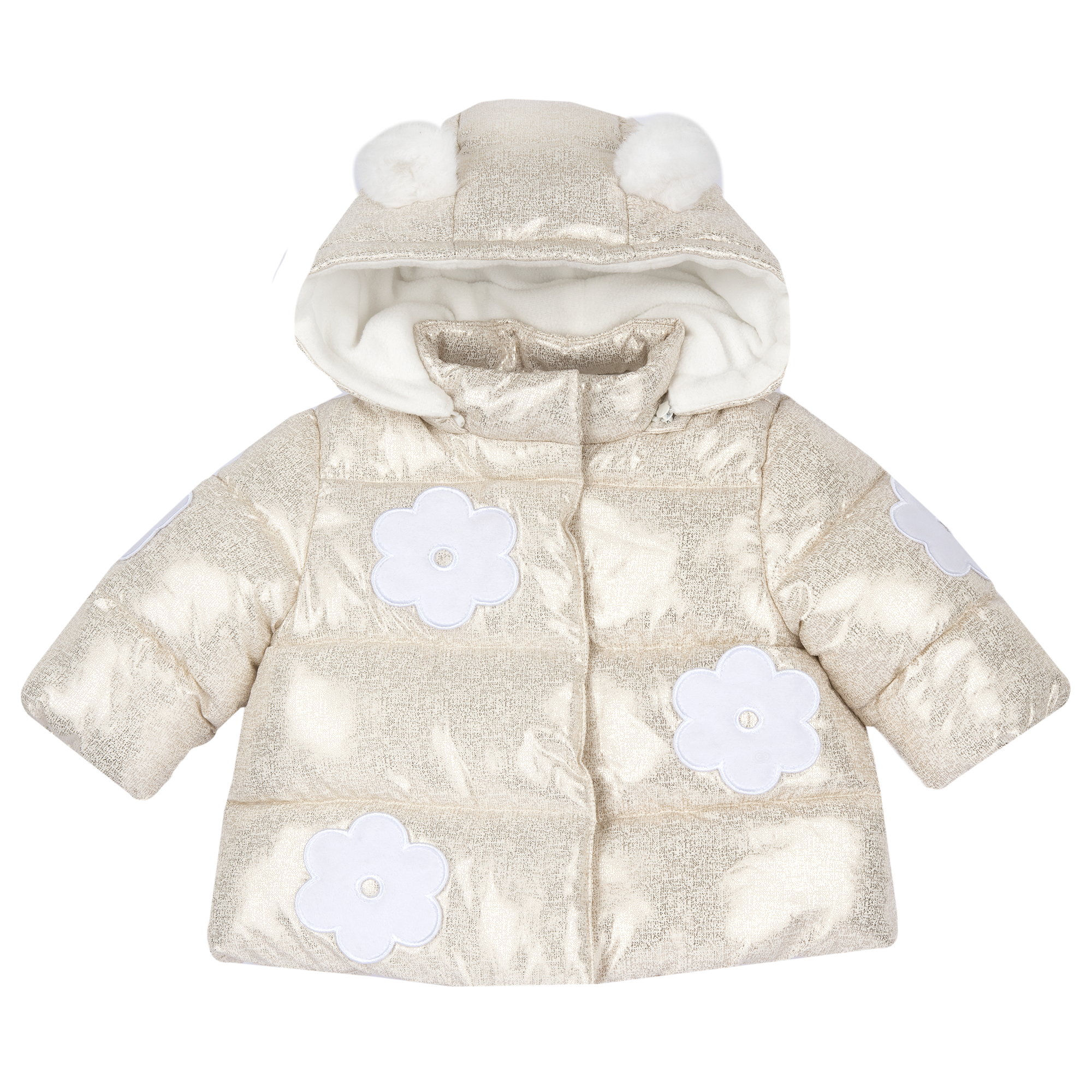 Jacheta copii Chicco matlasata cu gluga, bej cu model, 87774-65MFCO Jacheta copii Chicco matlasata cu gluga, bej cu model, 87774-65MFCO