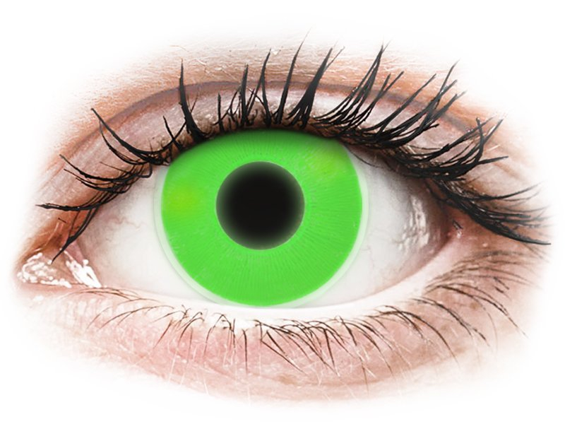 Lentile de contact colorate ColourVUE Crazy Glow Green - fără dioptrie (2 lentile) Lentile de contact colorate ColourVUE Crazy Glow Green - fără dioptrie (2 lentile)