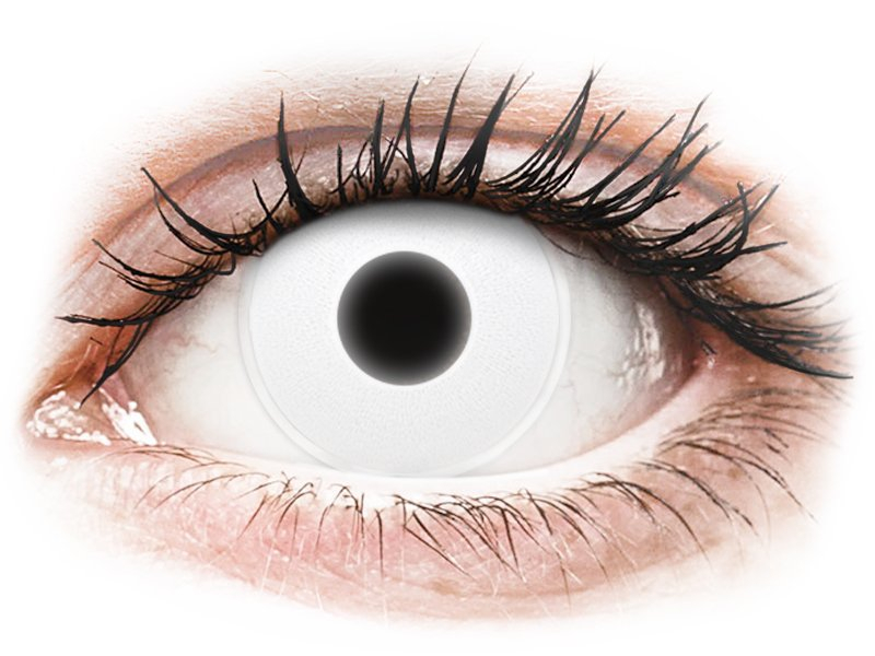 Lentile de contact colorate ColourVUE Crazy Glow White - fără dioptrie (2 lentile) Lentile de contact colorate ColourVUE Crazy Glow White - fără dioptrie (2 lentile)