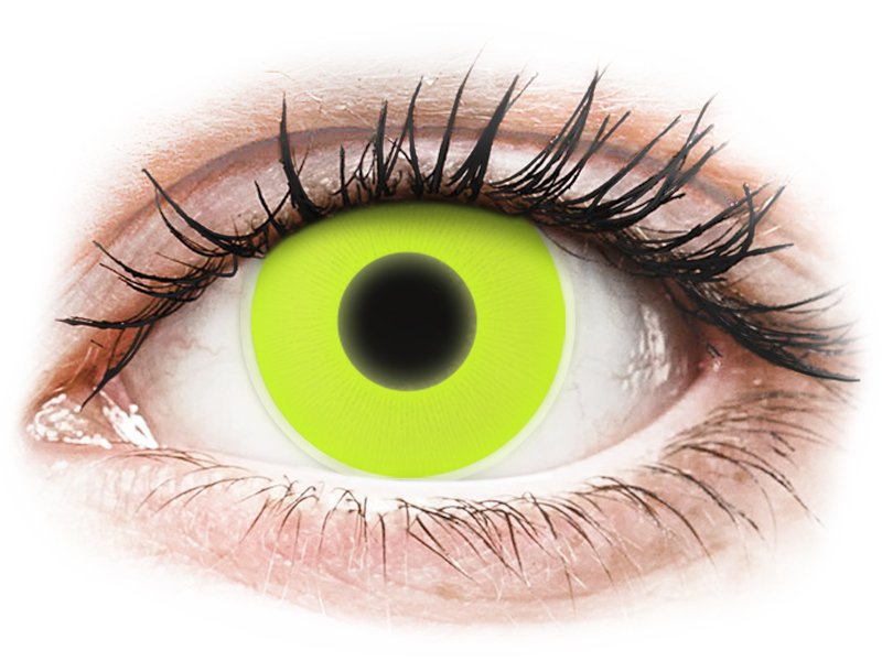 Lentile de contact colorate ColourVUE Crazy Glow Yellow - fără dioptrie (2 lentile) Lentile de contact colorate ColourVUE Crazy Glow Yellow - fără dioptrie (2 lentile)