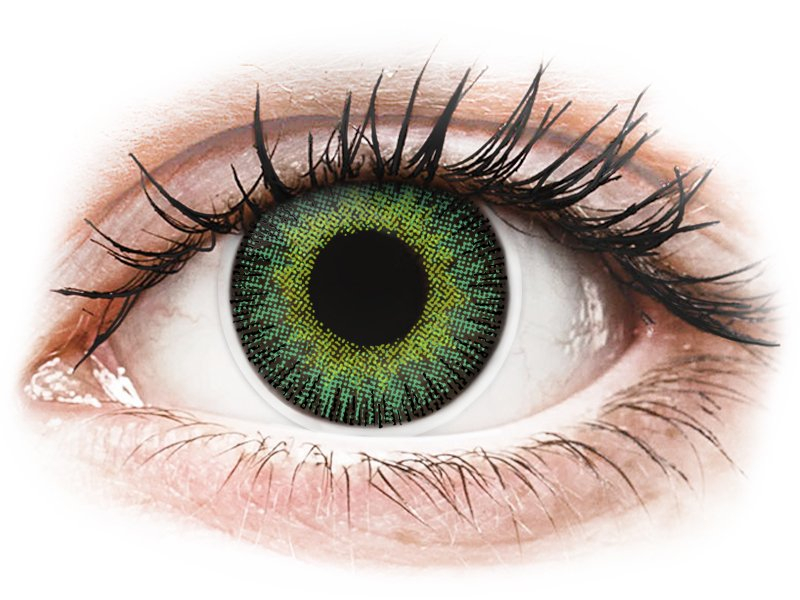 Lentile de contact colorate ColourVUE Fusion Green Yellow - fără dioptrie (2 lentile) Lentile de contact colorate ColourVUE Fusion Green Yellow - fără dioptrie (2 lentile)