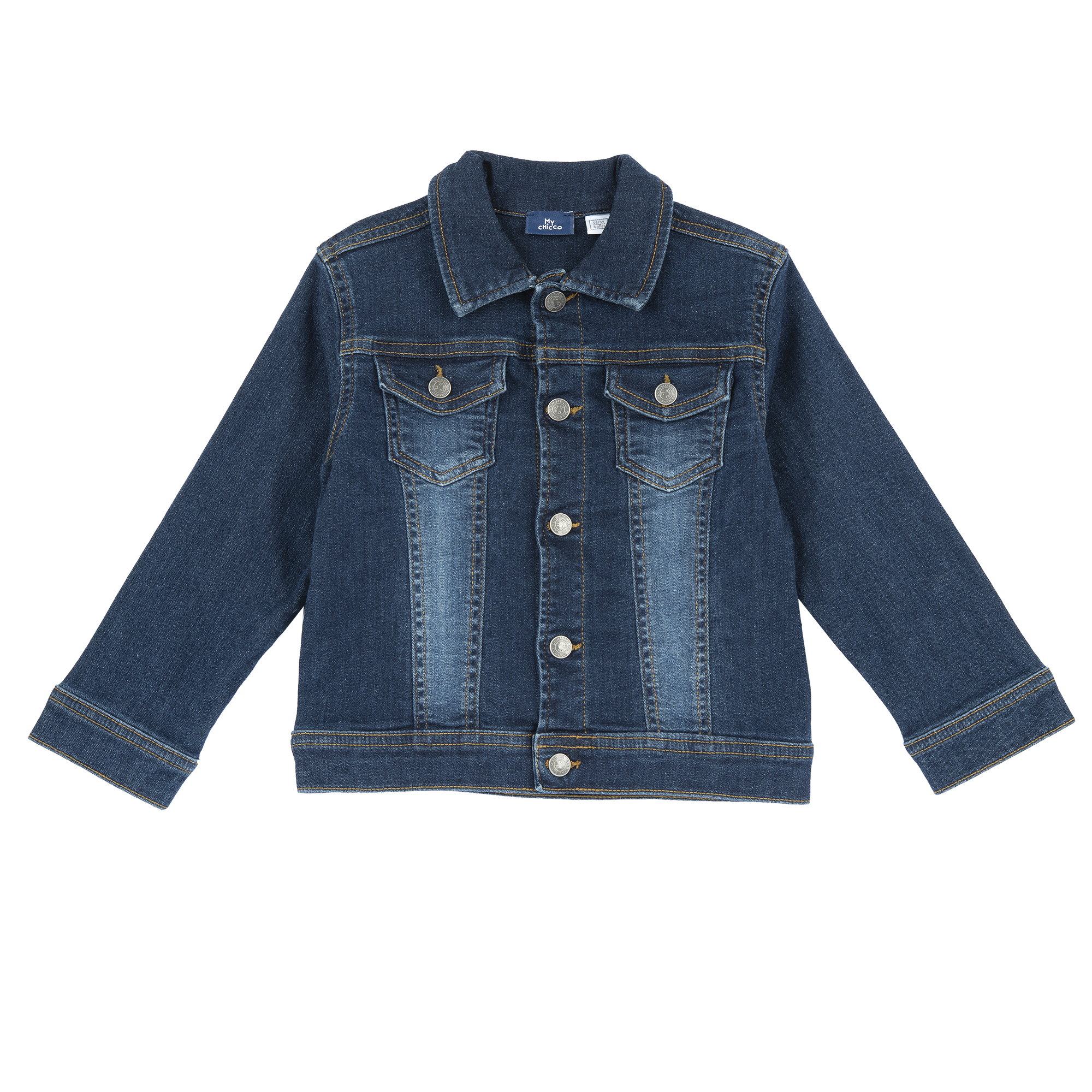 Jacheta copii Chicco din denim stretch, Albastru Inchis, 87802-66MC Jacheta copii Chicco din denim stretch, Albastru Inchis, 87802-66MC