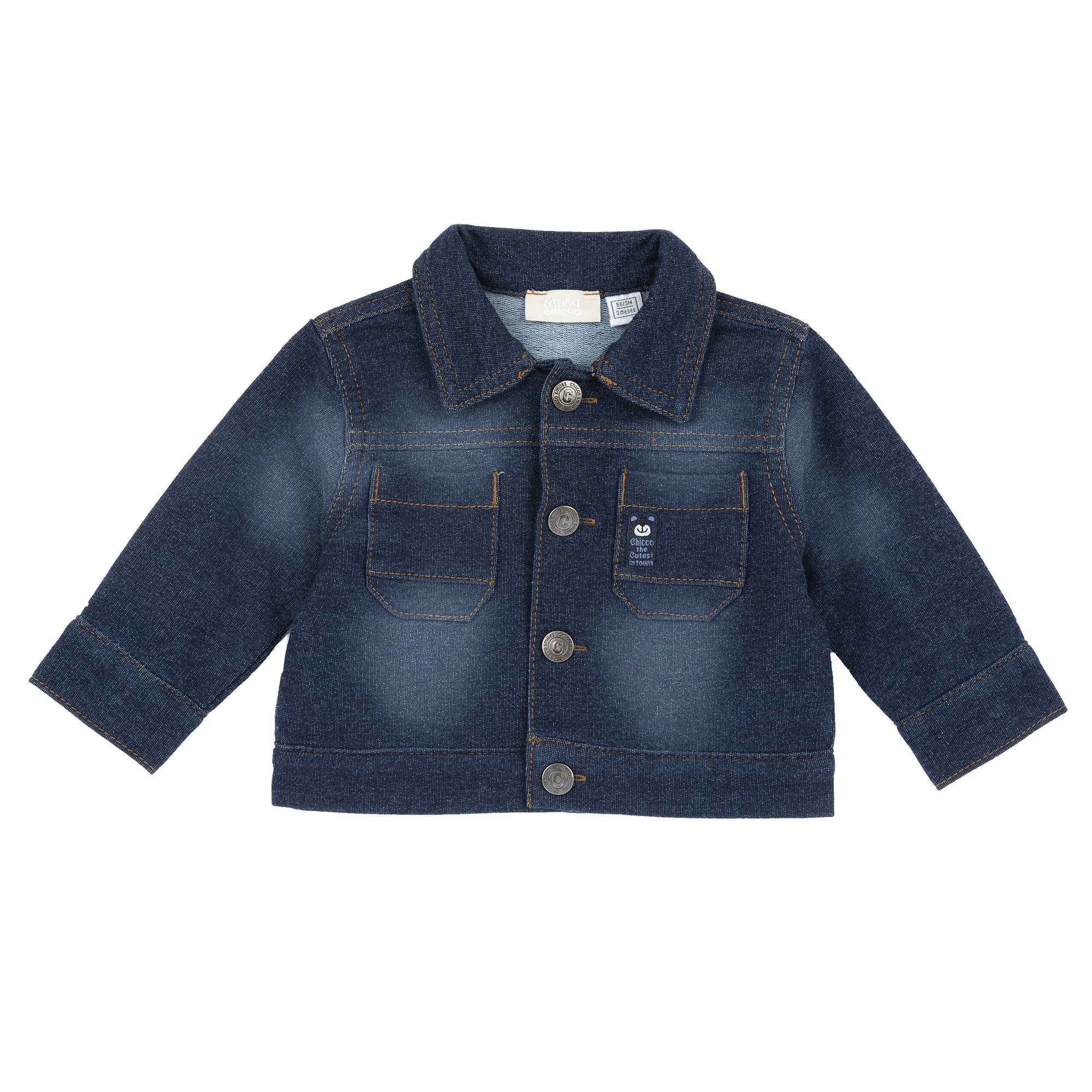 Jacheta copii Chicco din denim stretch, Albastru Inchis, 87805-66MFCO Jacheta copii Chicco din denim stretch, Albastru Inchis, 87805-66MFCO