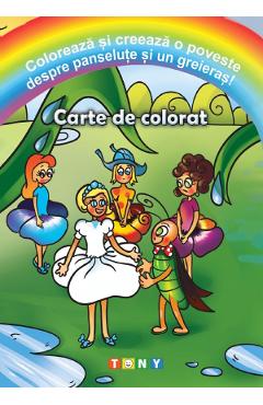 Coloreaza si creeaza o poveste despre panselute si un greieras! Carte de colorat Coloreaza si creeaza o poveste despre panselute si un greieras! Carte de colorat