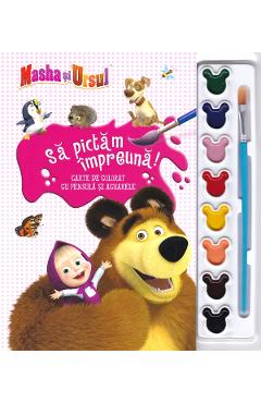 Disney. Masha si Ursul. Sa pictam impreuna! Carte de colorat cu pensula si acuarele Disney. Masha si Ursul. Sa pictam impreuna! Carte de colorat cu pensula si acuarele