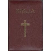 Biblia medie, 063, coperta piele, grena, cu cruce, margini aurii, repertoar Biblia medie, 063, coperta piele, grena, cu cruce, margini aurii, repertoar