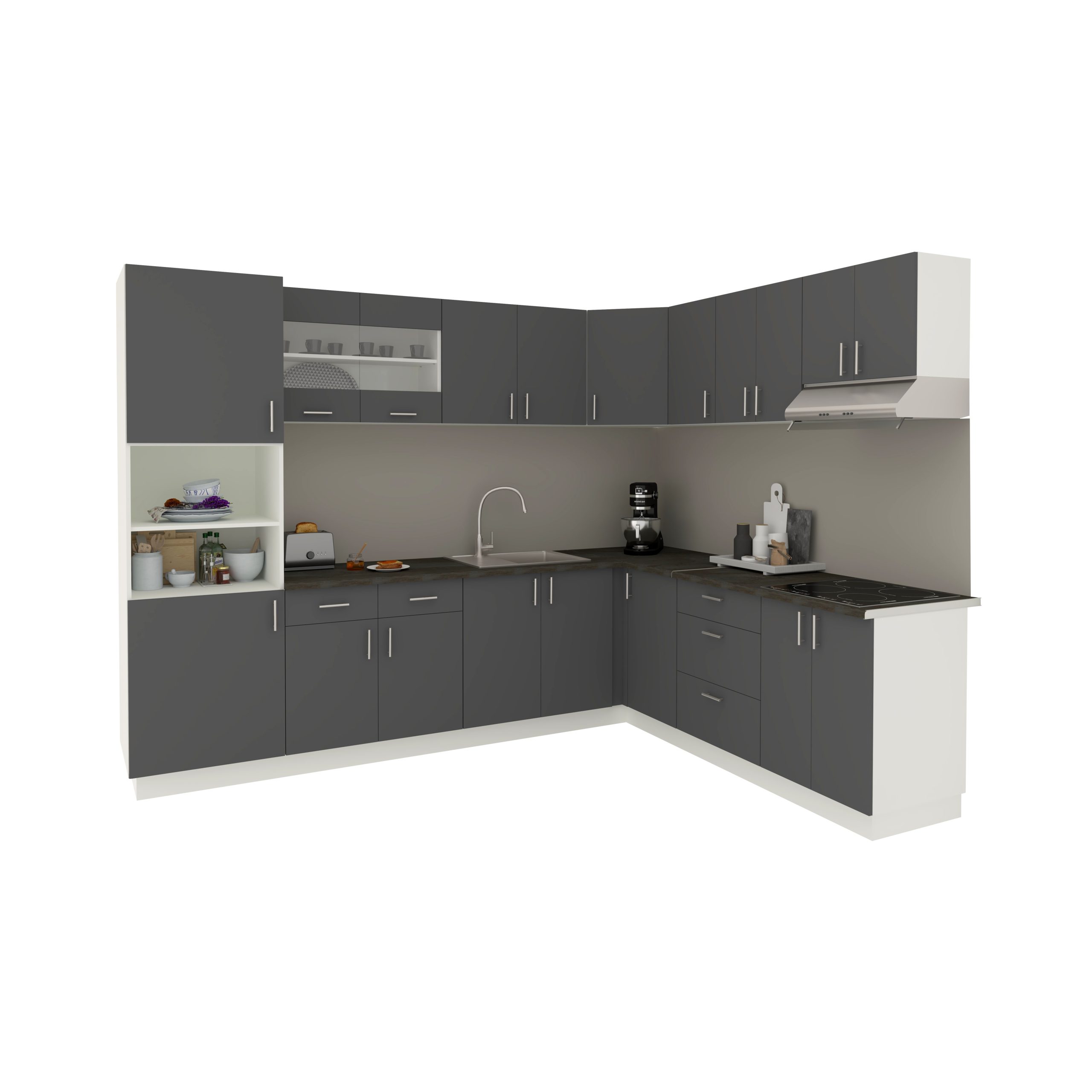 Set Bucatarie Colt Karo V36, Antracit/Alb, Blat Thermo 28 mm, L 320 x 160 cm Set Bucatarie Colt Karo V36, Antracit/Alb, Blat Thermo 28 mm, L 320 x 160 cm