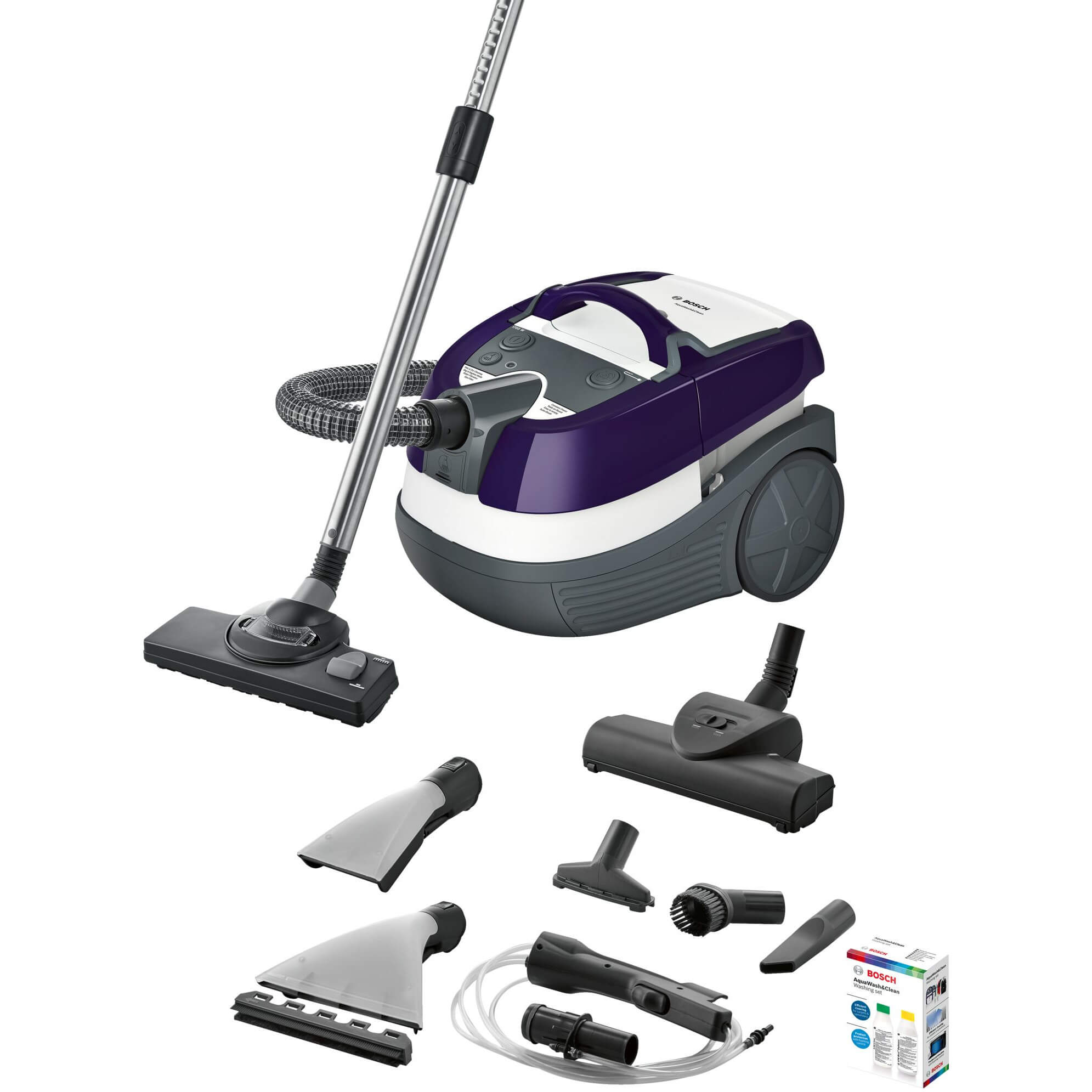 Aspirator cu spalare Bosch BWD41740, 2.5 L, Aqua Wash Clean, Raza de actiune 9 m, Curatare umeda si uscata, Perie Turbo, Filtru Epa lavabil, 1700 W, 43 kWh/an, Mov Aspirator cu spalare Bosch BWD41740, 2.5 L, Aqua Wash Clean, Raza de actiune 9 m, Curatare umeda si uscata, Perie Turbo, Filtru Epa lavabil, 1700 W, 43 kWh/an, Mov