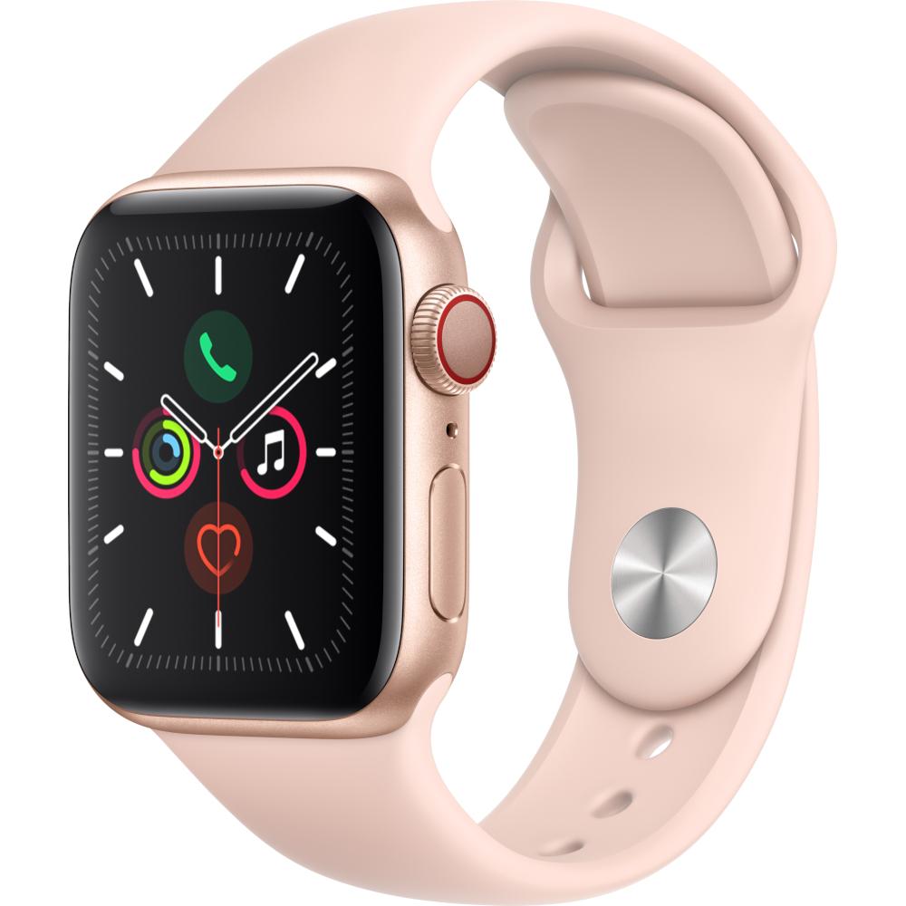 Apple Watch Series 5 GPS + Cellular, 40mm, Gold, Aluminium Case, Pink Sand Sport Band Apple Watch Series 5 GPS + Cellular, 40mm, Gold, Aluminium Case, Pink Sand Sport Band