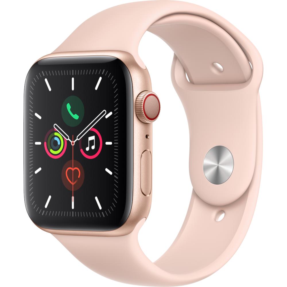 Apple Watch Series 5 GPS + Cellular, 44mm, Gold, Aluminium Case, Pink Sand Sport Band Apple Watch Series 5 GPS + Cellular, 44mm, Gold, Aluminium Case, Pink Sand Sport Band