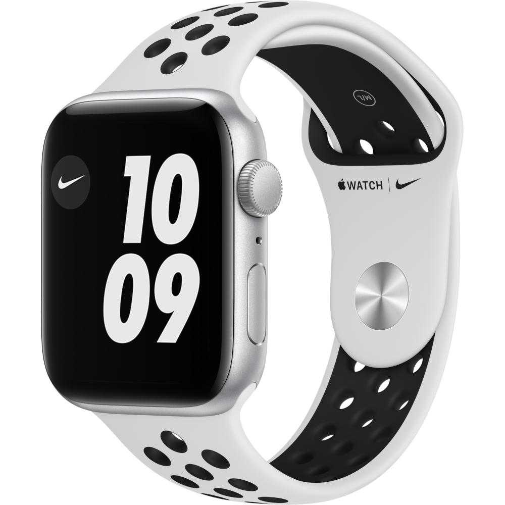Apple Watch Nike SE GPS, 44mm, Silver, Aluminium Case, Pure Platinum/Black Nike Sport Band Apple Watch Nike SE GPS, 44mm, Silver, Aluminium Case, Pure Platinum/Black Nike Sport Band